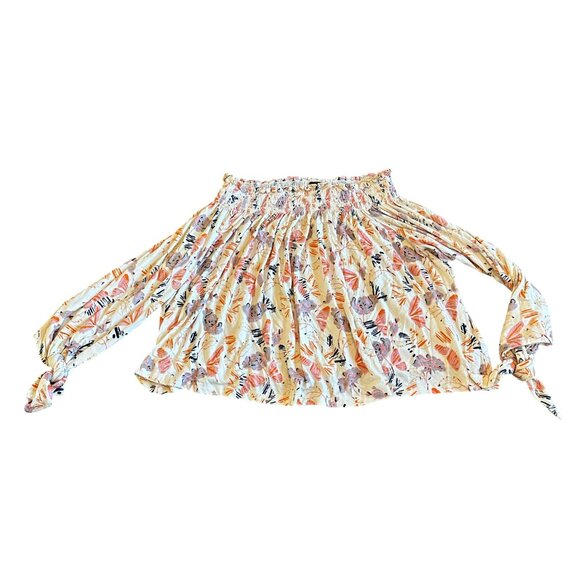 We The Free Free People Lexington Off-Shoulder Shirt Top Blouse Floral Size XS - Picture 2 of 12